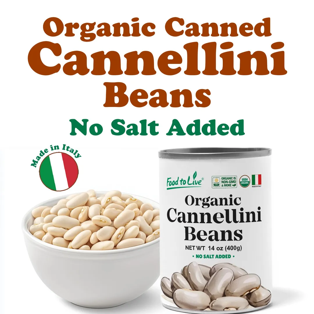 Organic Italian Canned Cannellini Beans, 14 oz (Pack of 12)