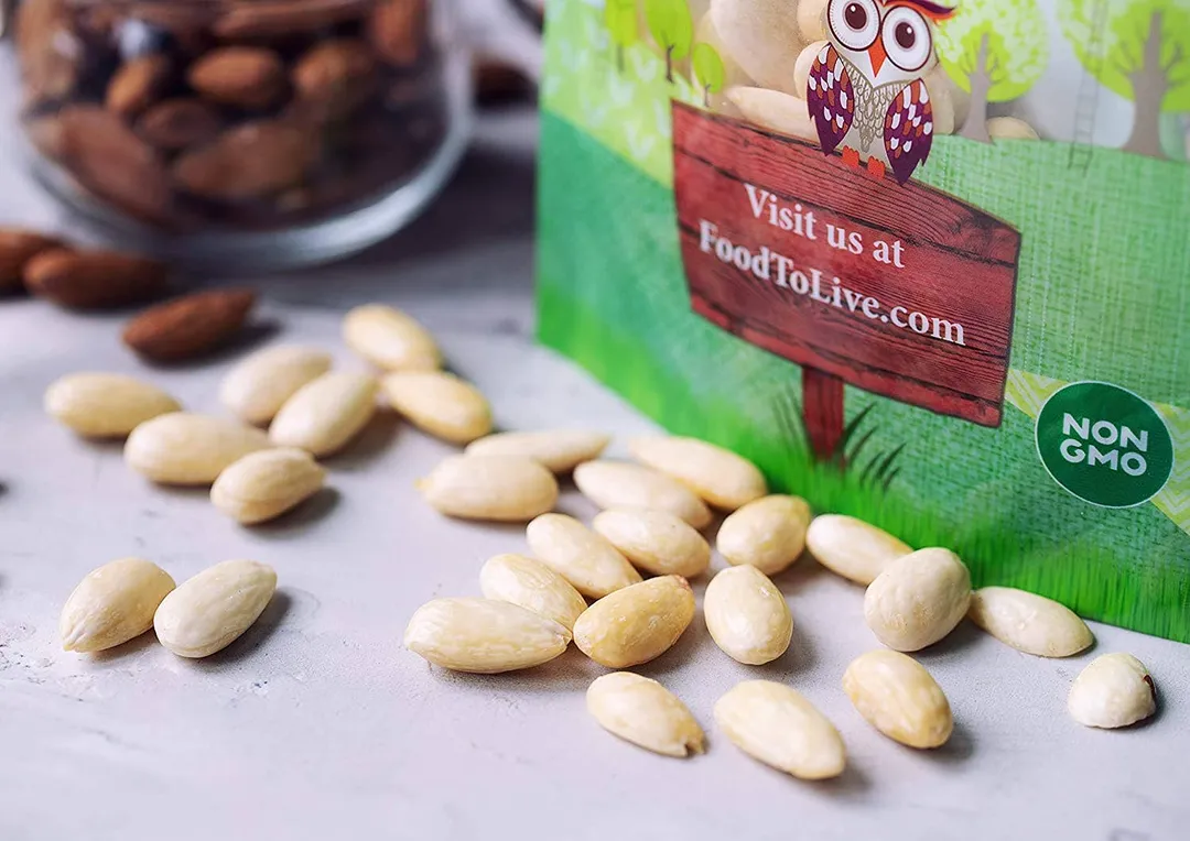 Organic Blanched Whole Almonds – Non-GMO, Raw, Unpasteurized