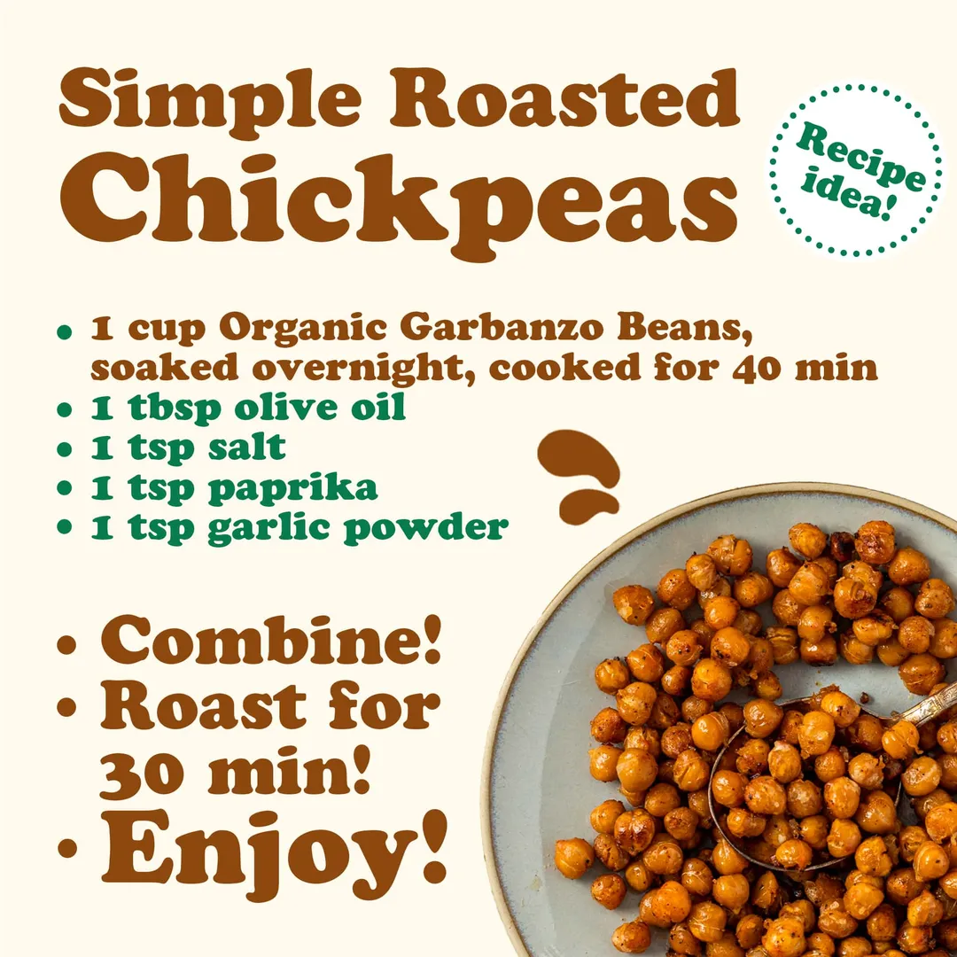 Organic Garbanzo Beans / Dried Chickpeas – Raw, Sproutable