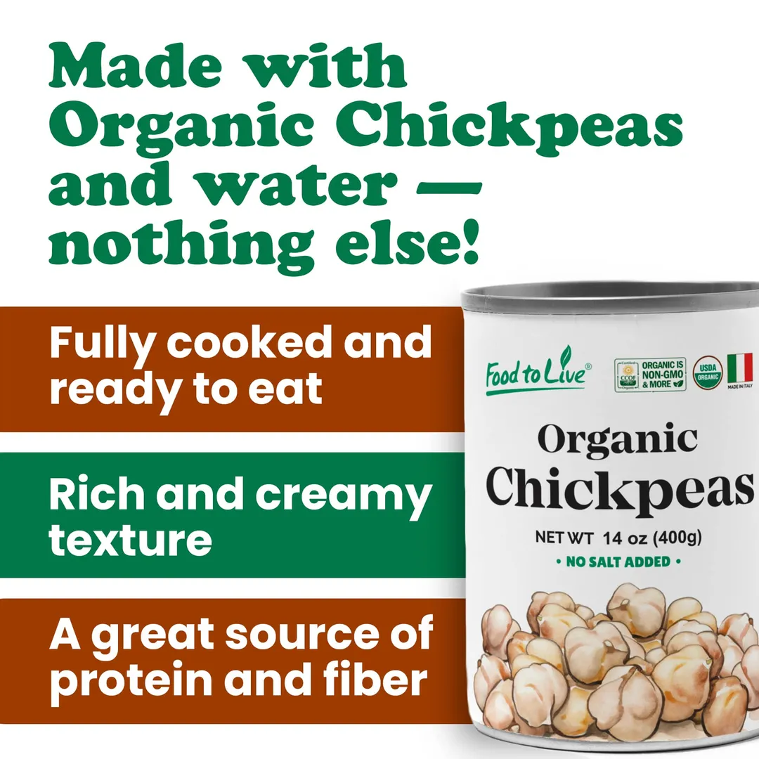 Organic Canned Chickpeas, 14 oz (Pack of 12)