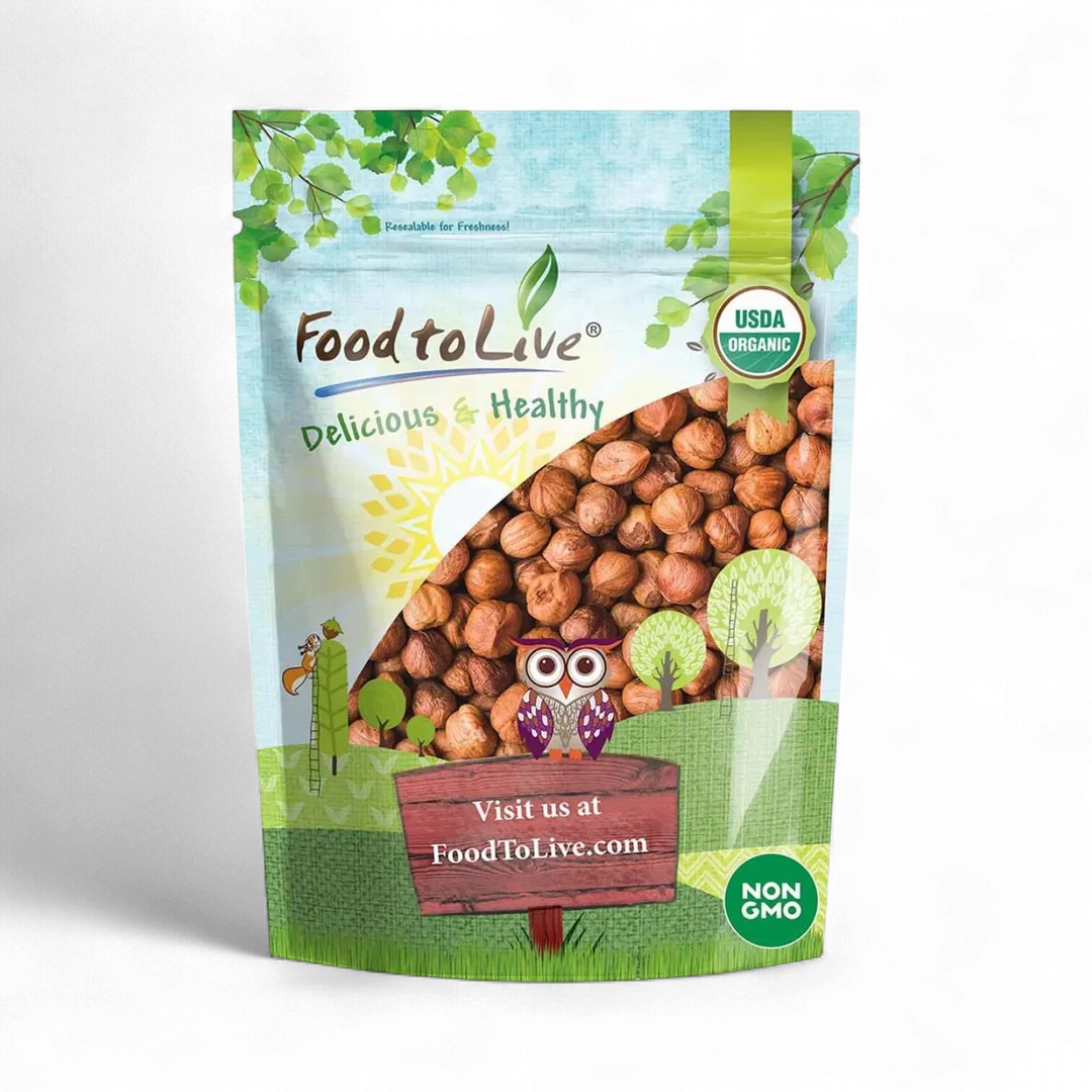 Organic Hazelnuts – Non-GMO, Whole, Unsalted, Kosher, Bulk