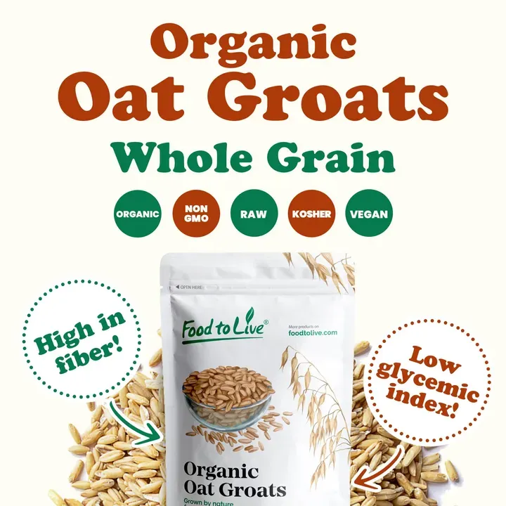 Organic Oat Groats — 100% Whole Grain, Non-GMO Seeds, Raw