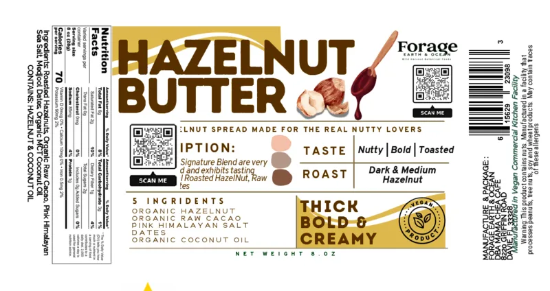 Hazelnut Butter | Raw Organic Cacao & Medjool Dates 8 oz– Plant Based & Gluten-Free- No processed sugar