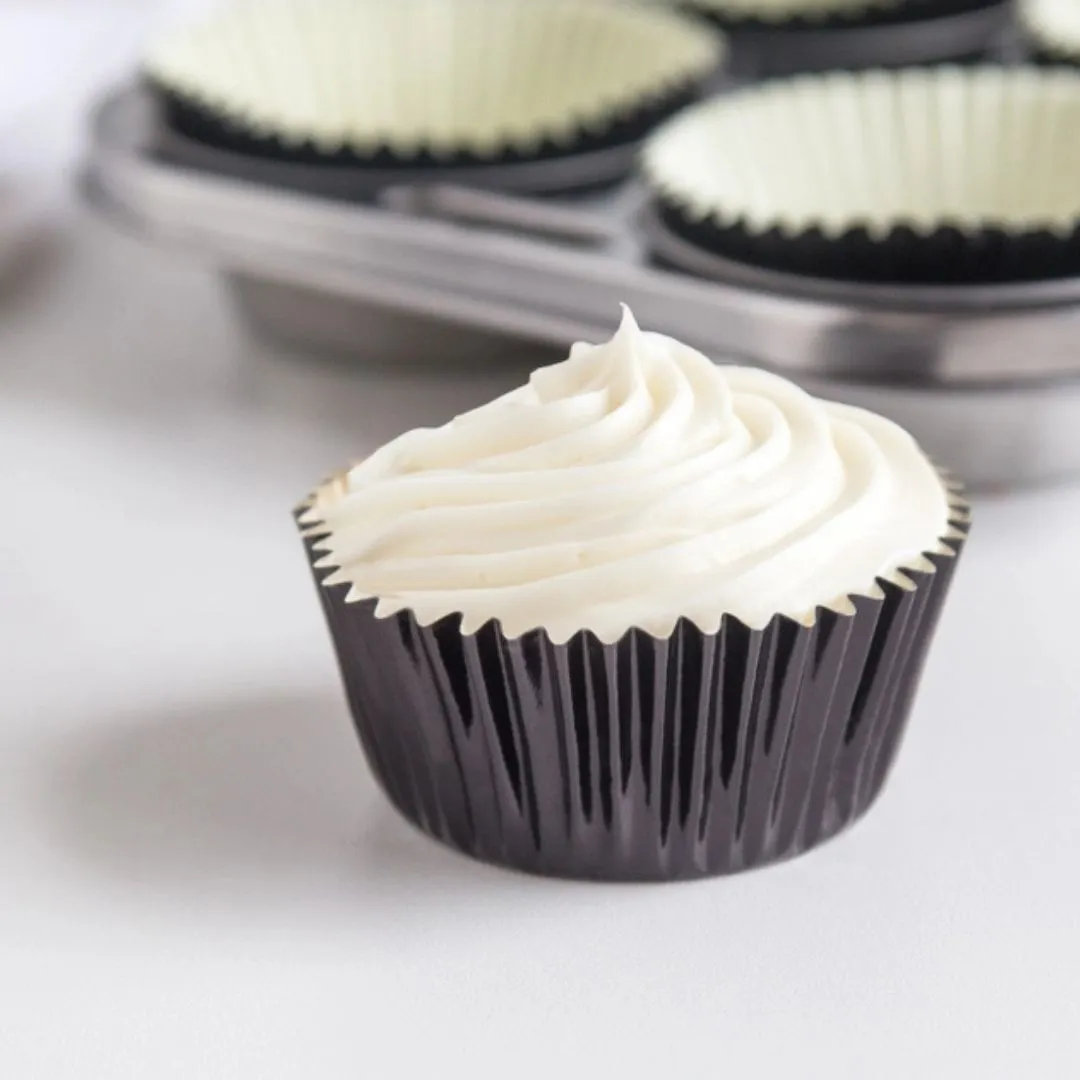 Fox Run Black Foil Bake Cups, 32-Count