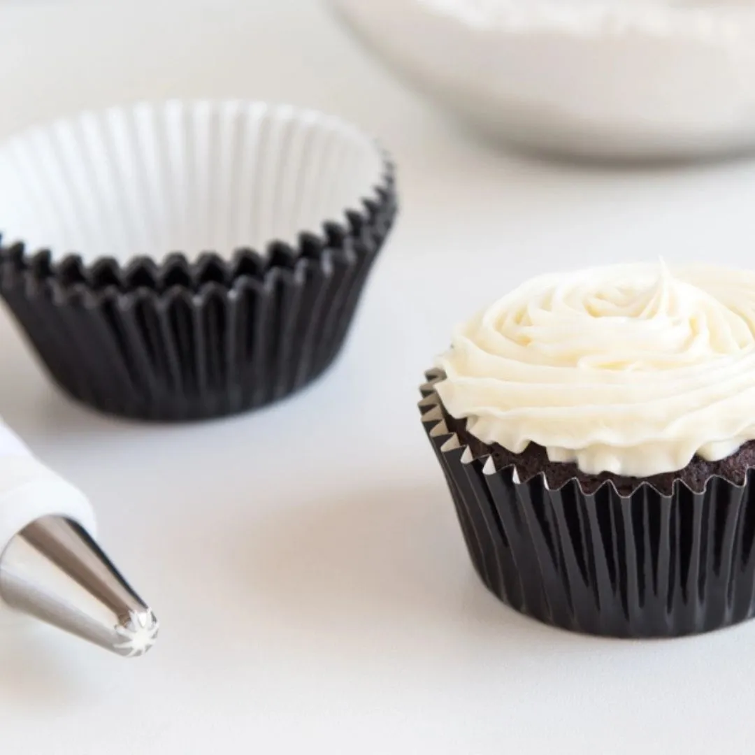 Fox Run Black Foil Bake Cups, 32-Count