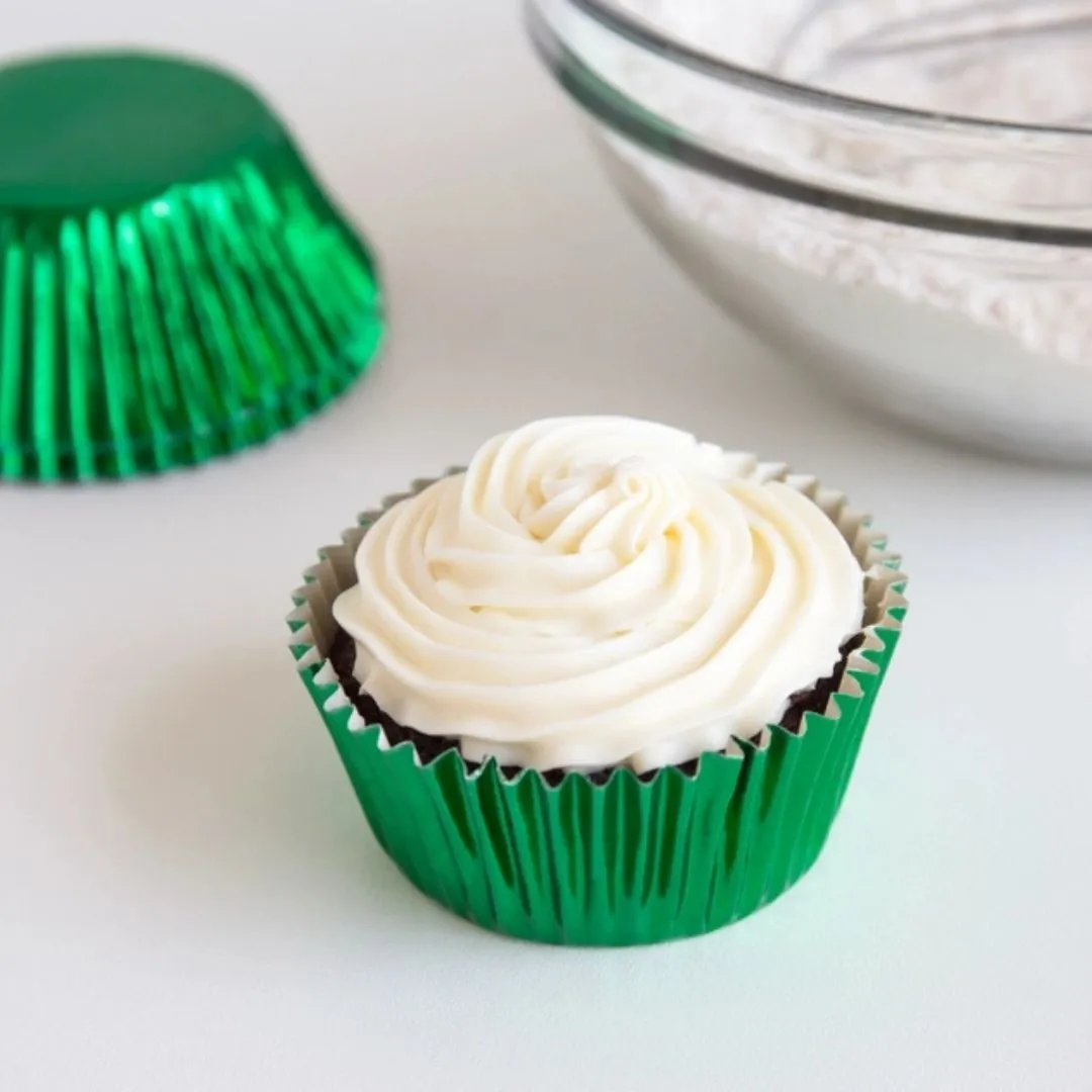 Fox Run Green Foil Bake Cups, 32 Count