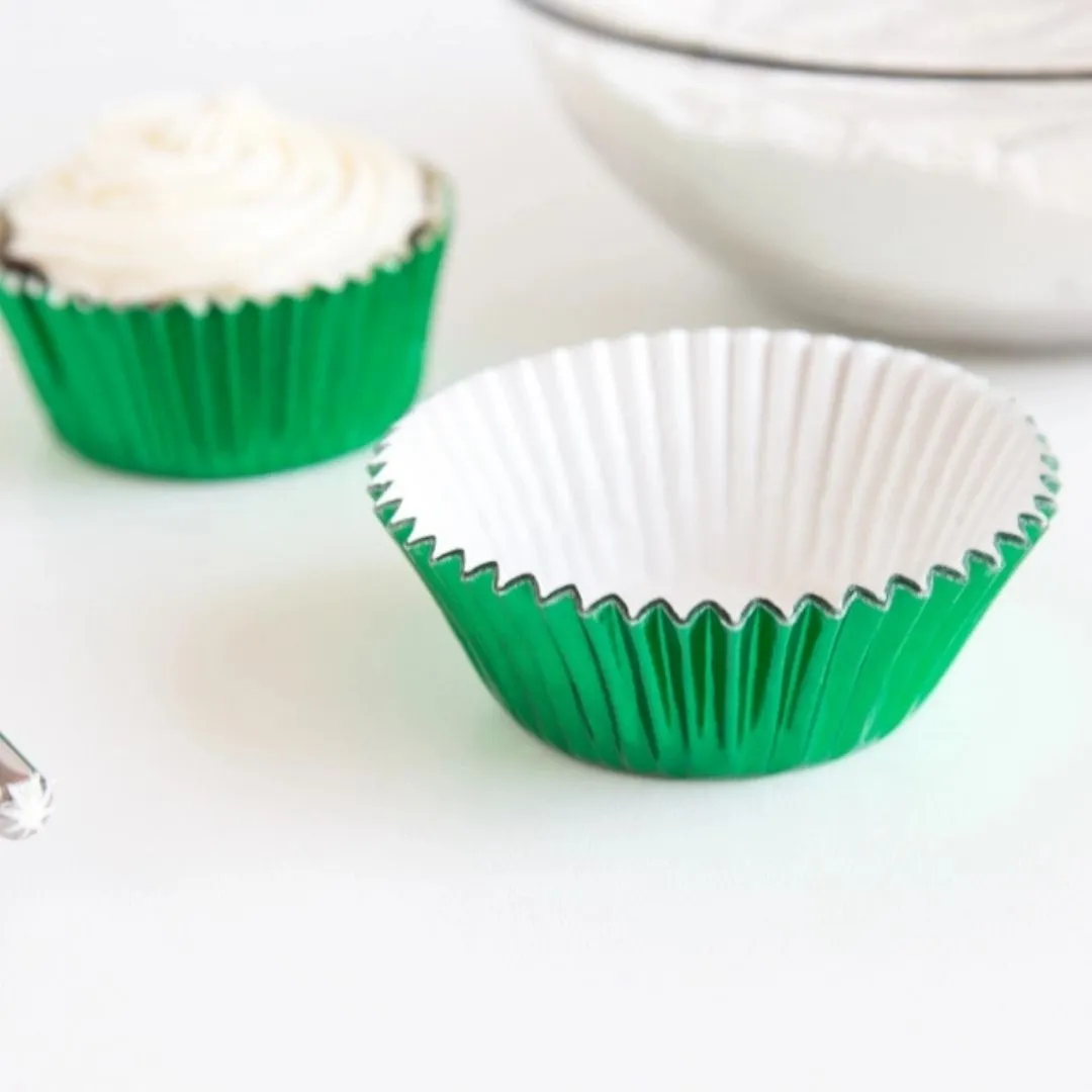 Fox Run Green Foil Bake Cups, 32 Count