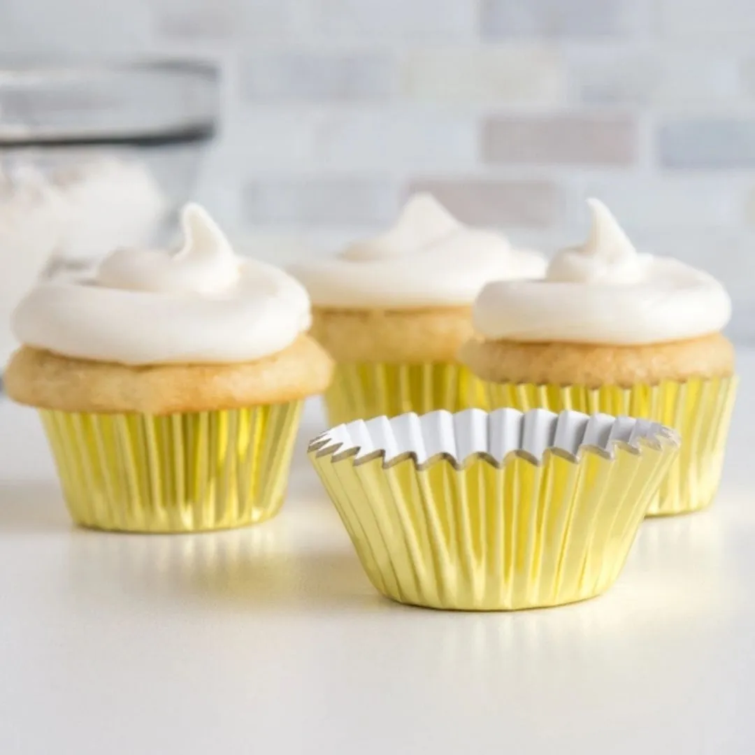 Fox Run Mini Gold Foil Cupcake Liners, 48-Count