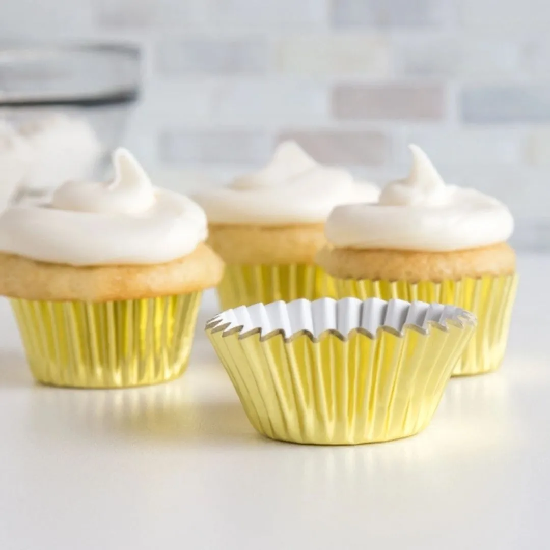 Fox Run Mini Gold Foil Bake Cups, 48 Count