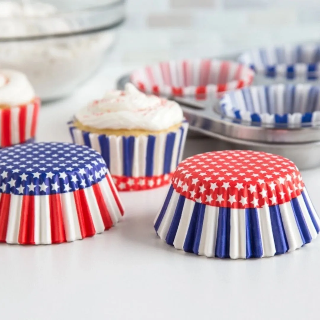 Fox Run Patriotic Bake Cups, 50 Count