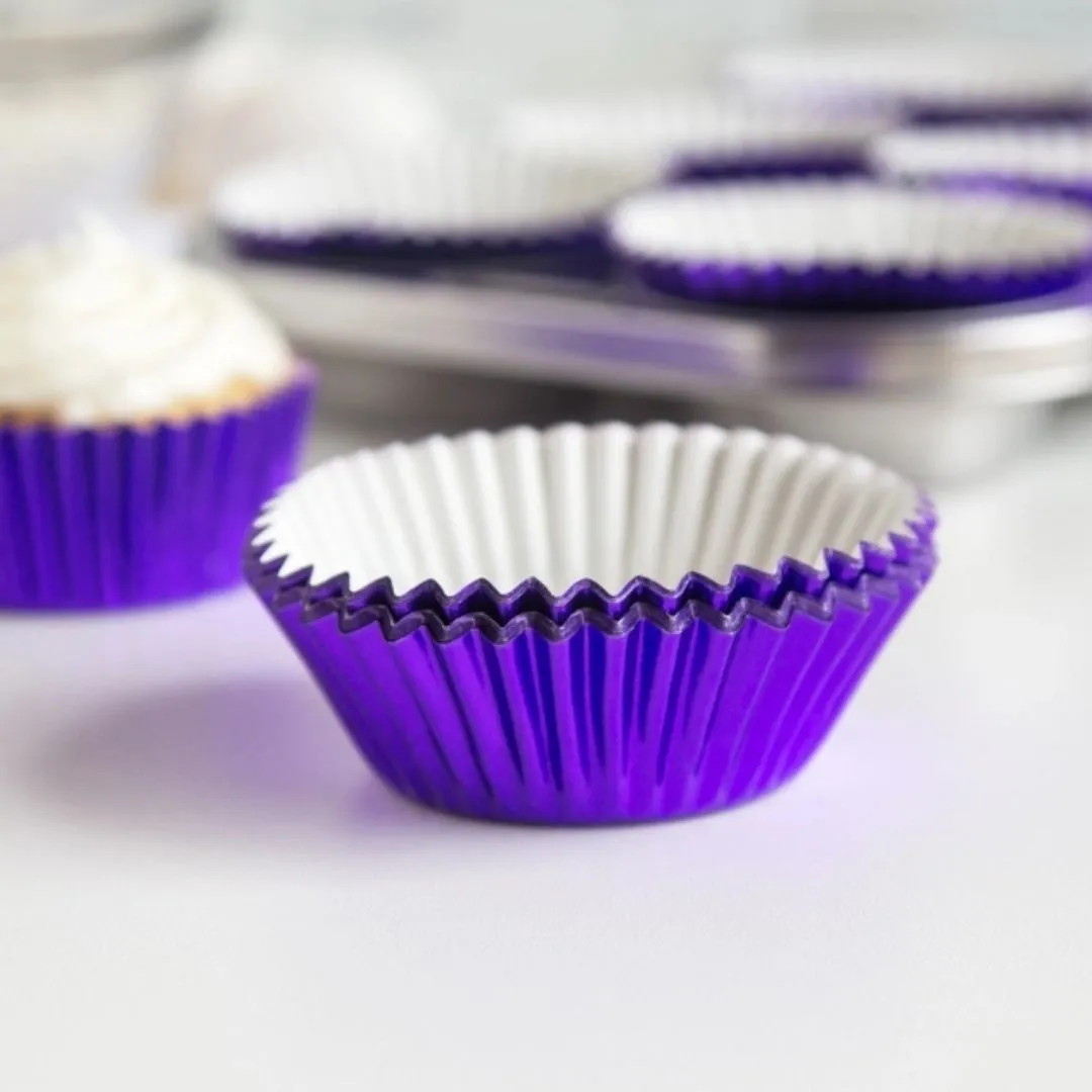 Fox Run Purple Foil Bake Cups, 32-Count