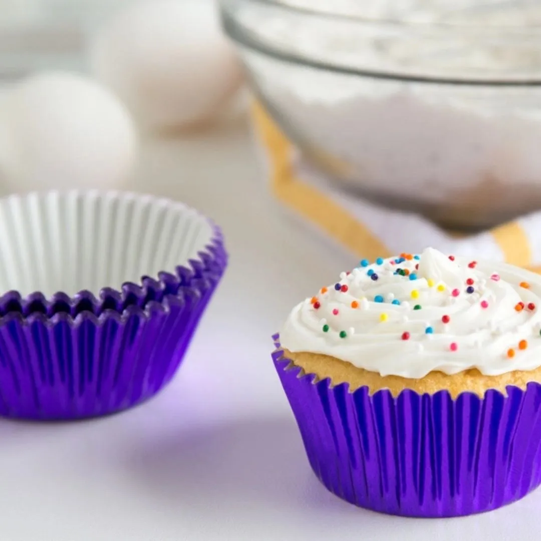 Fox Run Purple Foil Bake Cups, 32-Count