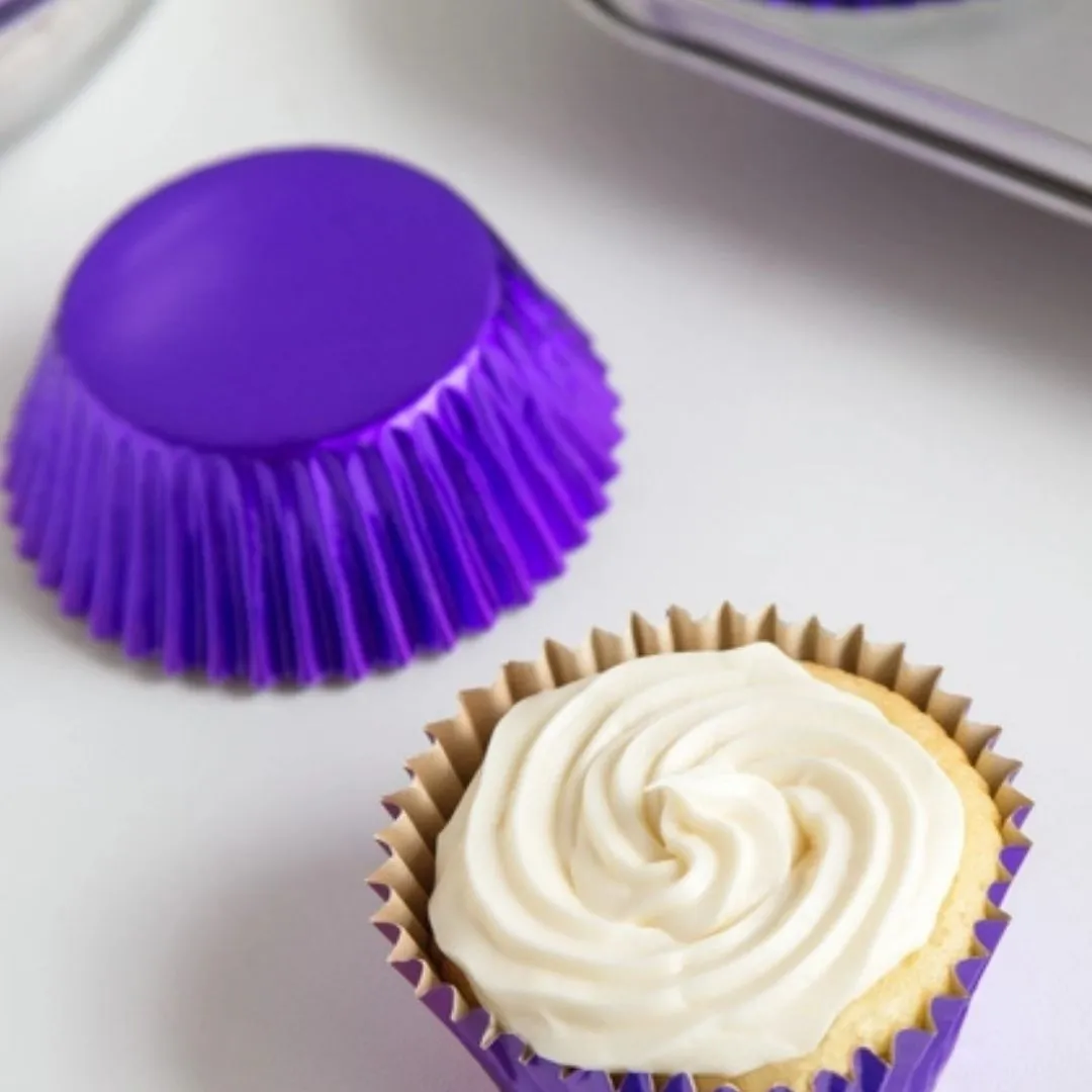Fox Run Purple Foil Bake Cups, 32-Count