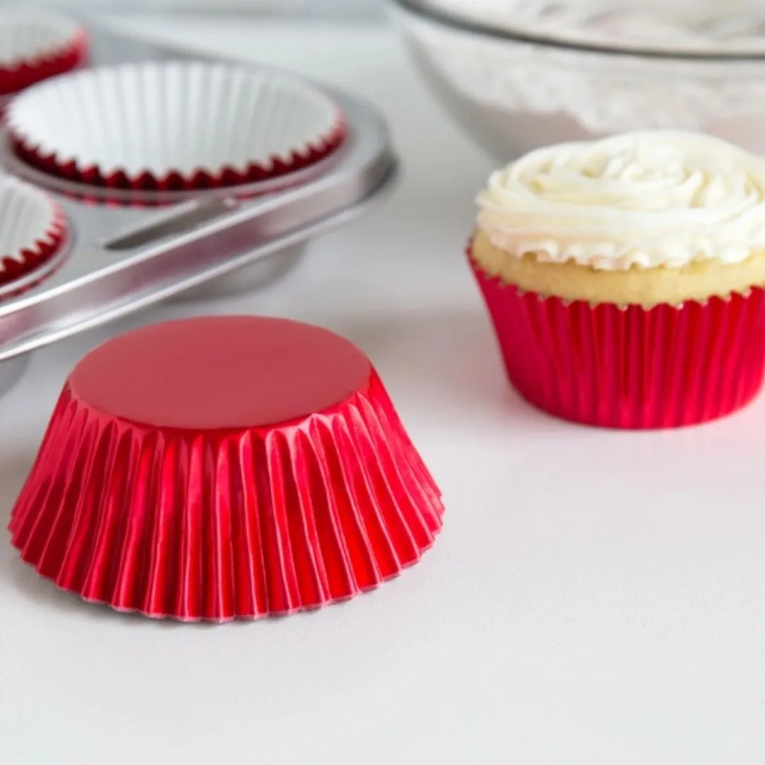 Fox Run Red Foil Bake Cups, 32 Count