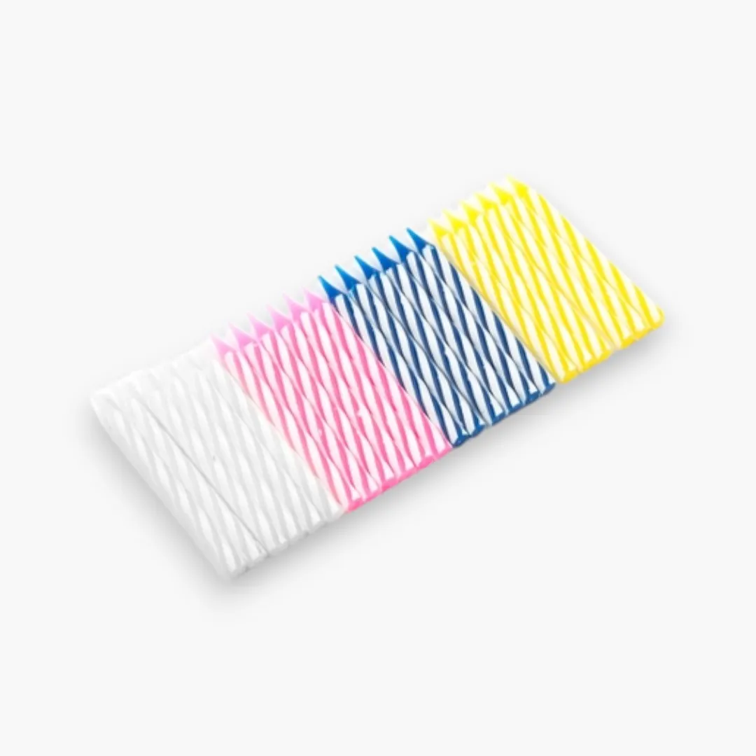 Fox Run Striped Birthday Candles, Pack of 24