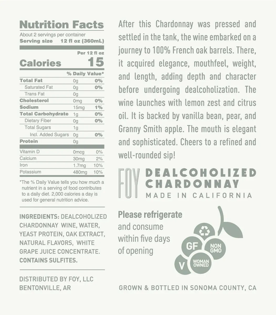 FOY | DEALCOHOLIZED CHARDONNAY