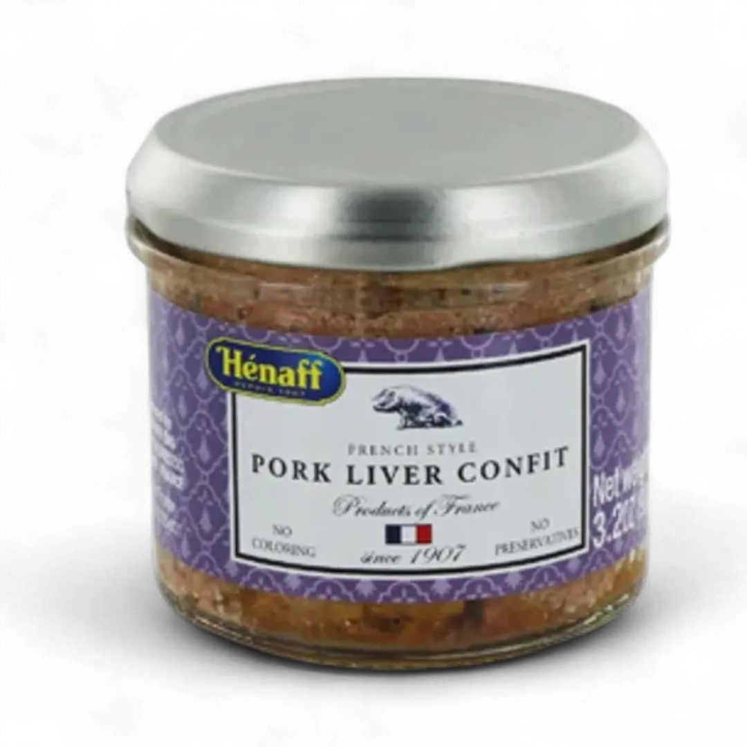 Hénaff · Pork liver confit, glass jar