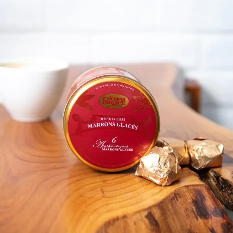 Clément Faugier · Candied chestnuts, 6, vacuum-packed, tin