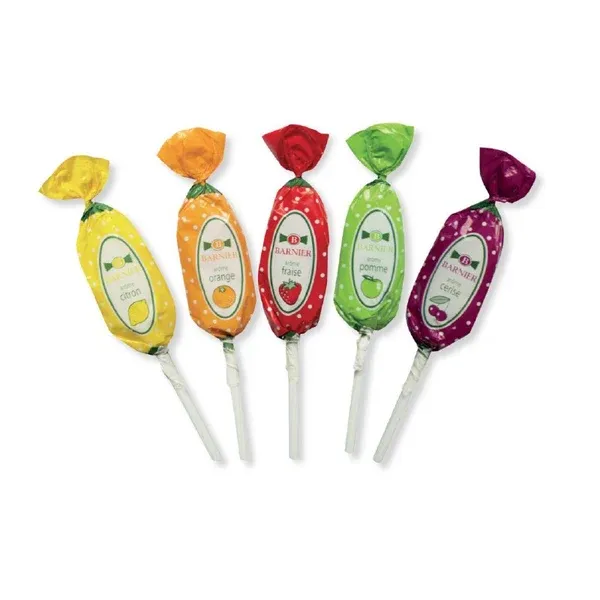 Barnier · Assorted fruit lollipops, 8 piece sachet
