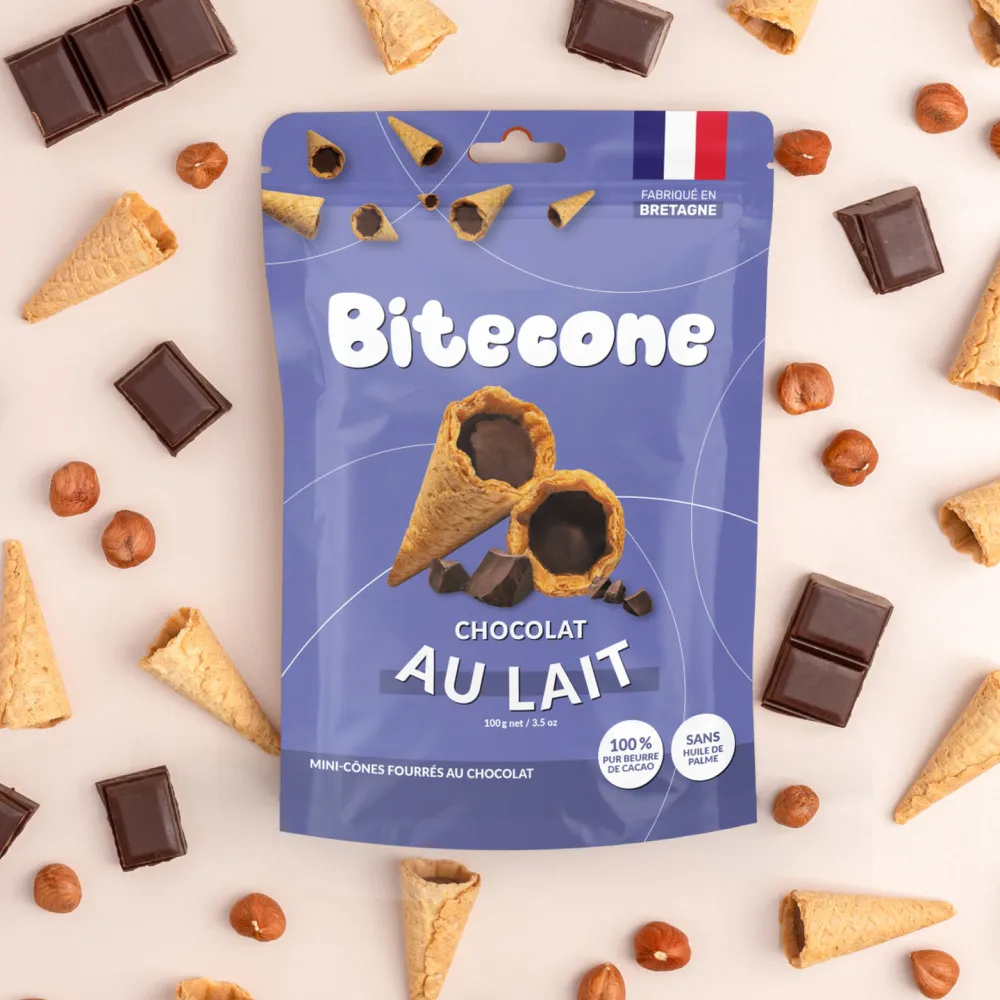Bitecone · Mini cones filled with milk chocolate