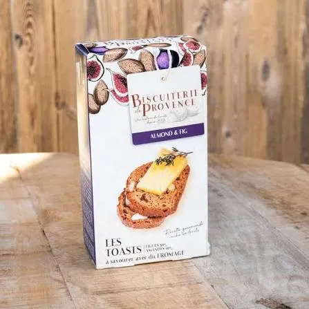 Bisc de Provence · Toasts with almonds and figs for cheese