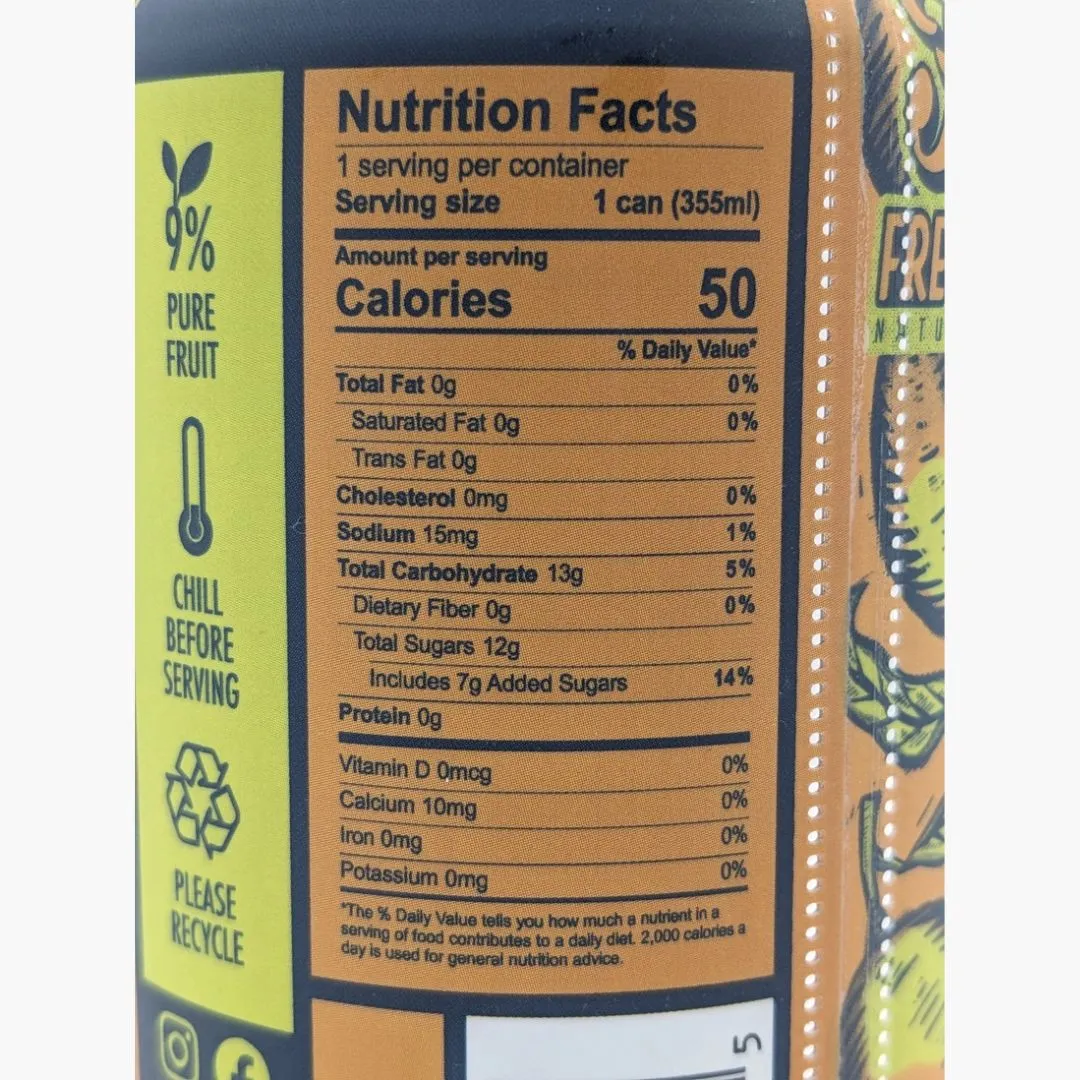 Mango Fresco - Sparkling Mango Agua Fresca - 12 oz
