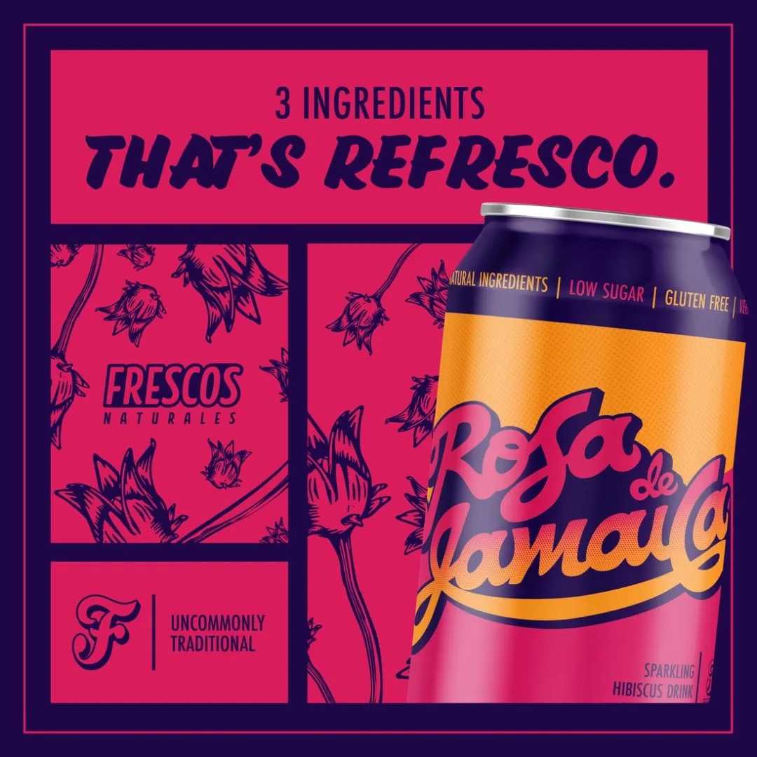 Rosa De Jamaica Fresco - Sparkling Hibiscus Agua Fresca - 12 oz