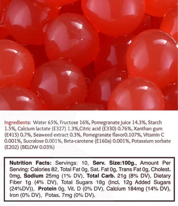 7 LB Pomegranate Flavored Popping Boba
