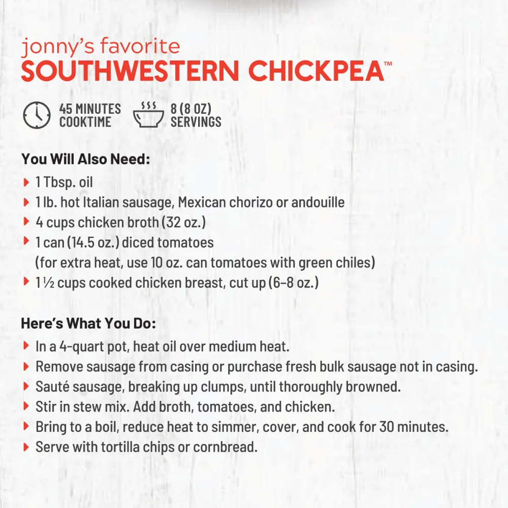 Jonny's Favorite Southwestern Chickpea Soup Mix