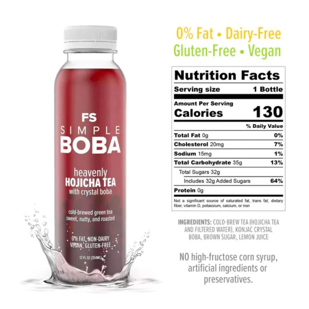 Heavenly Hojicha Green Tea + Crystal Boba (12-Pack)