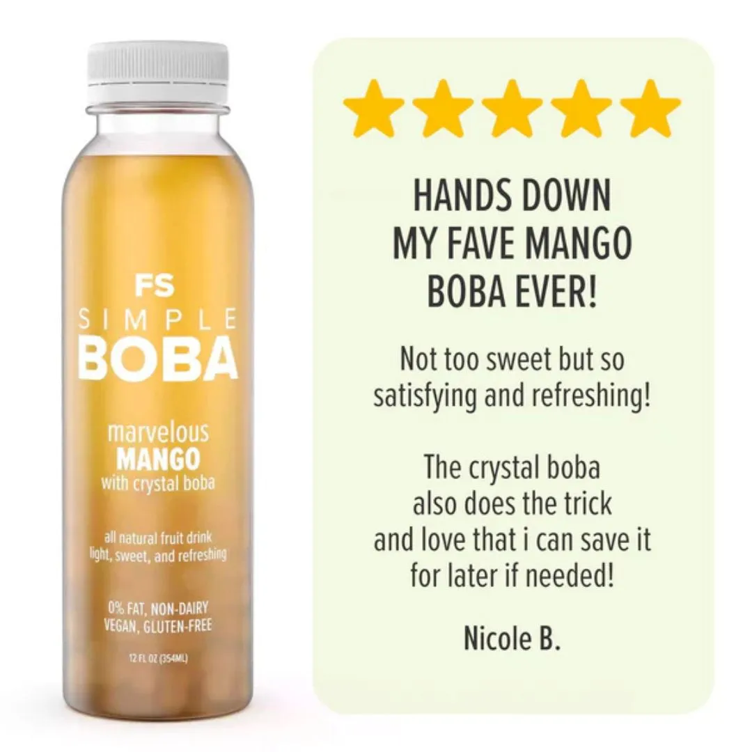 Marvelous Mango Juice + Crystal Boba (12-Pack)
