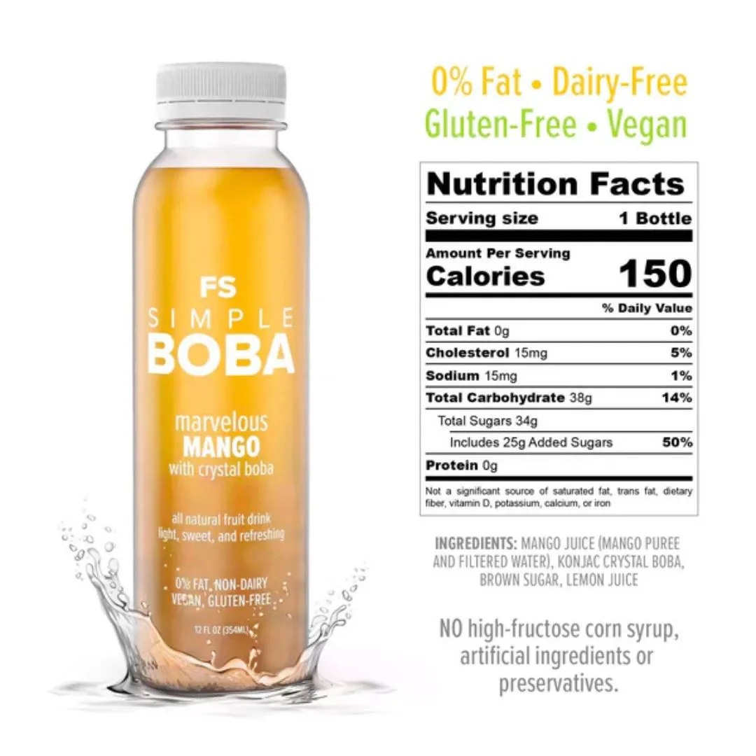 Marvelous Mango Juice + Crystal Boba (12-Pack)