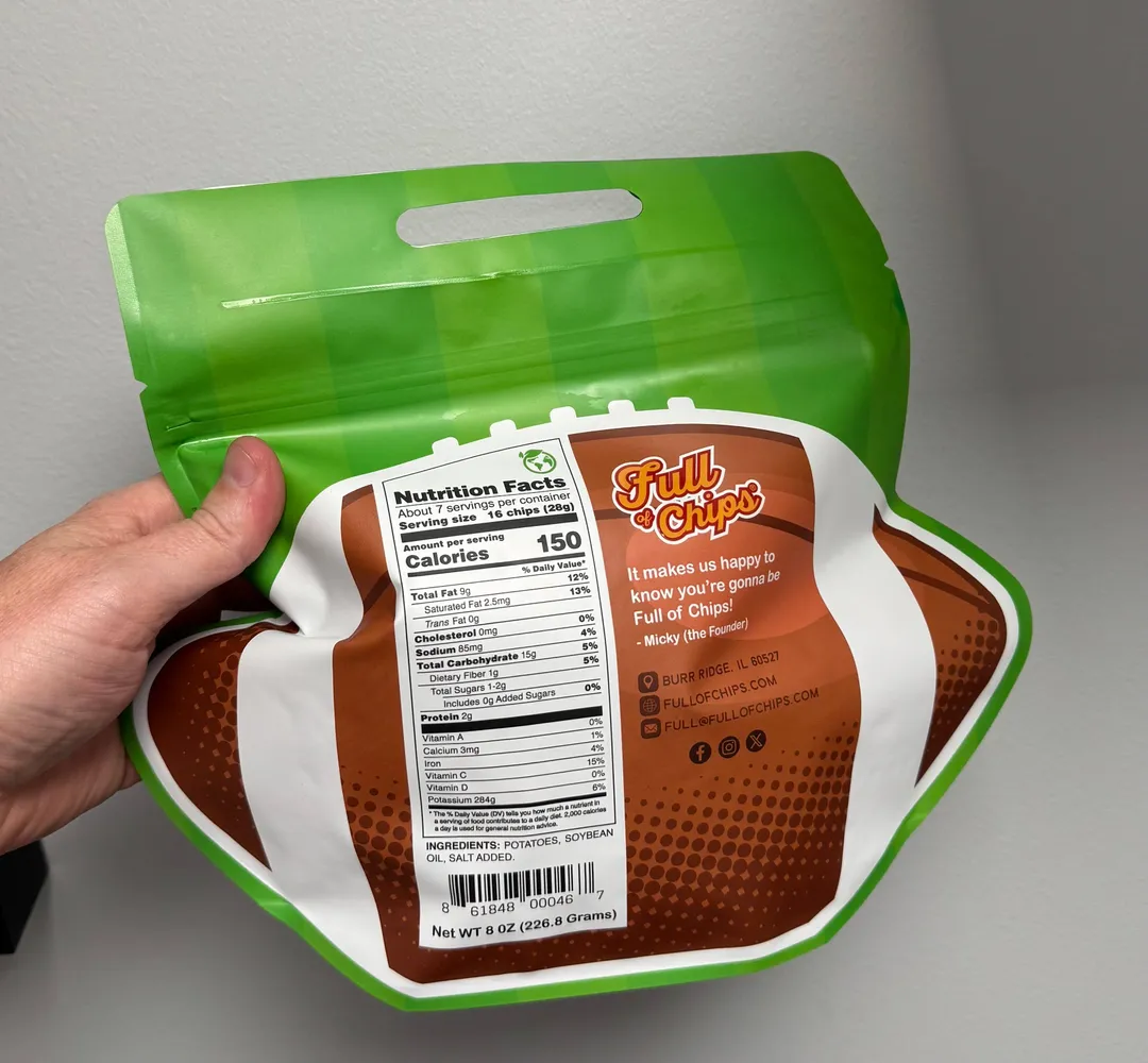 Football Shaped bag of original kettle chips  5oz