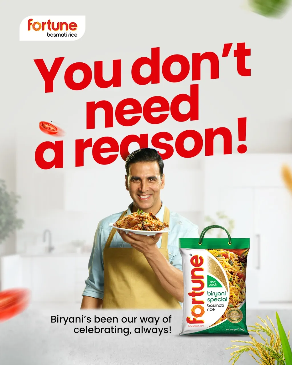 Fortune Biryani Special Rice in 40 lbs box (10 lbs x4 bags)