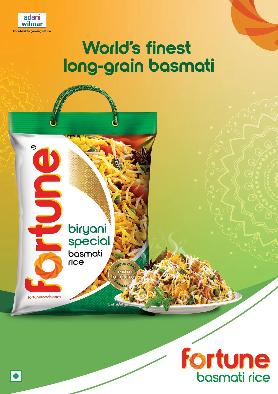 Fortune Biryani Special Rice in 40 lbs box (10 lbs x4 bags)