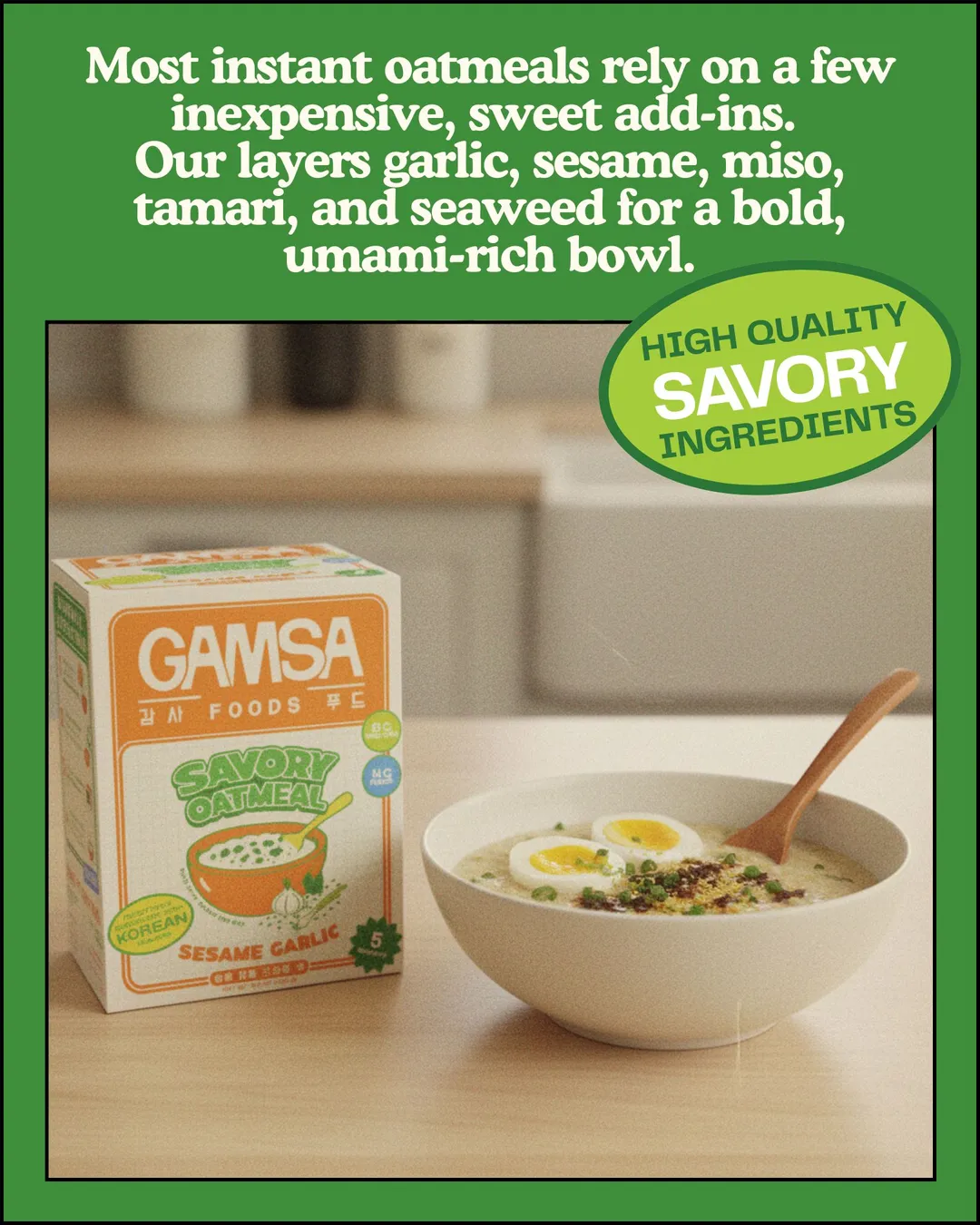 Sesame Garlic Savory Oatmeal 5-Pack