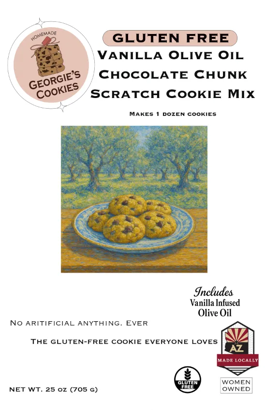 Gluten Free Olive Oil Chocolate Chunk Scratch Cookie Mix with Olive Oil