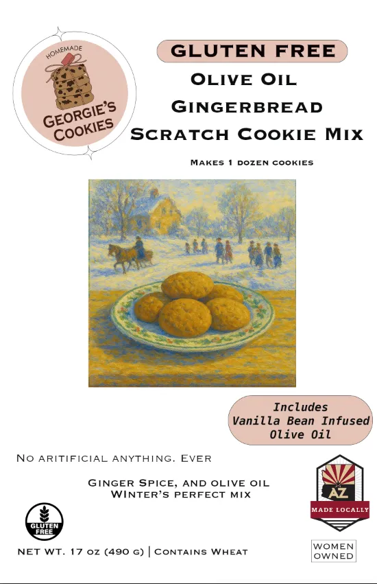 Gluten Free Olive Oil Gingerbread Scratch Cookie Mix with Olive Oil