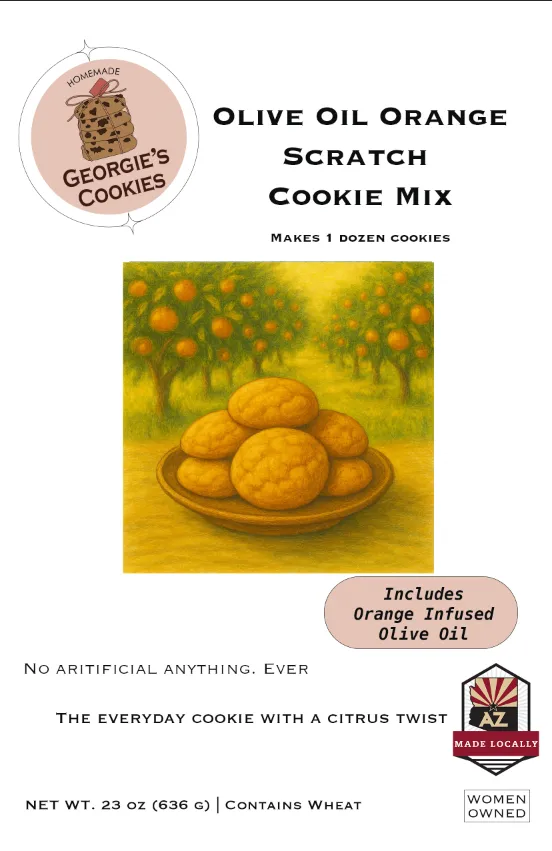 Olive Oil Orange Scratch Cookie Mix with Olive Oil Included