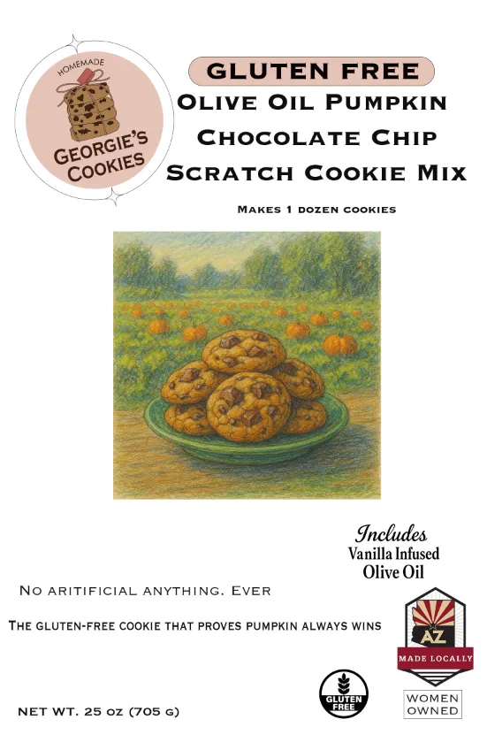 Gluten Free Olive Oil Pumpkin Chocolate Chip Cookie Mix with Olive Oil