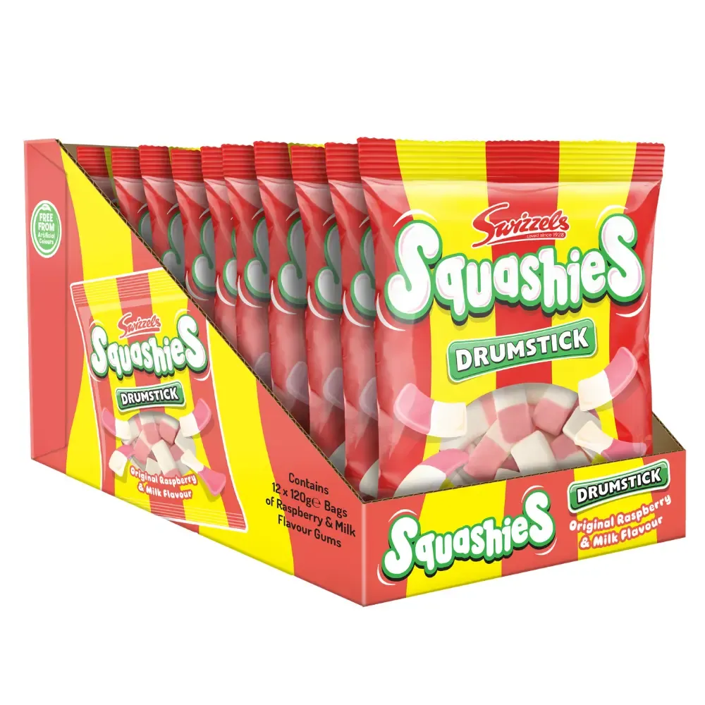 Swizzels Drumstick Squashies Raspberry & Milk 120g (UK)