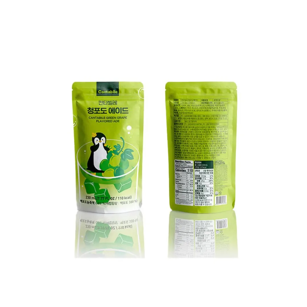 Cantabile Green Grape Iced Tea Pouch Drink 230ml (Korea)