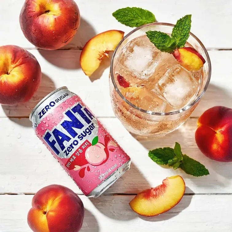Fanta Zero Sugar Refreshing Peach 350ml (Korea)