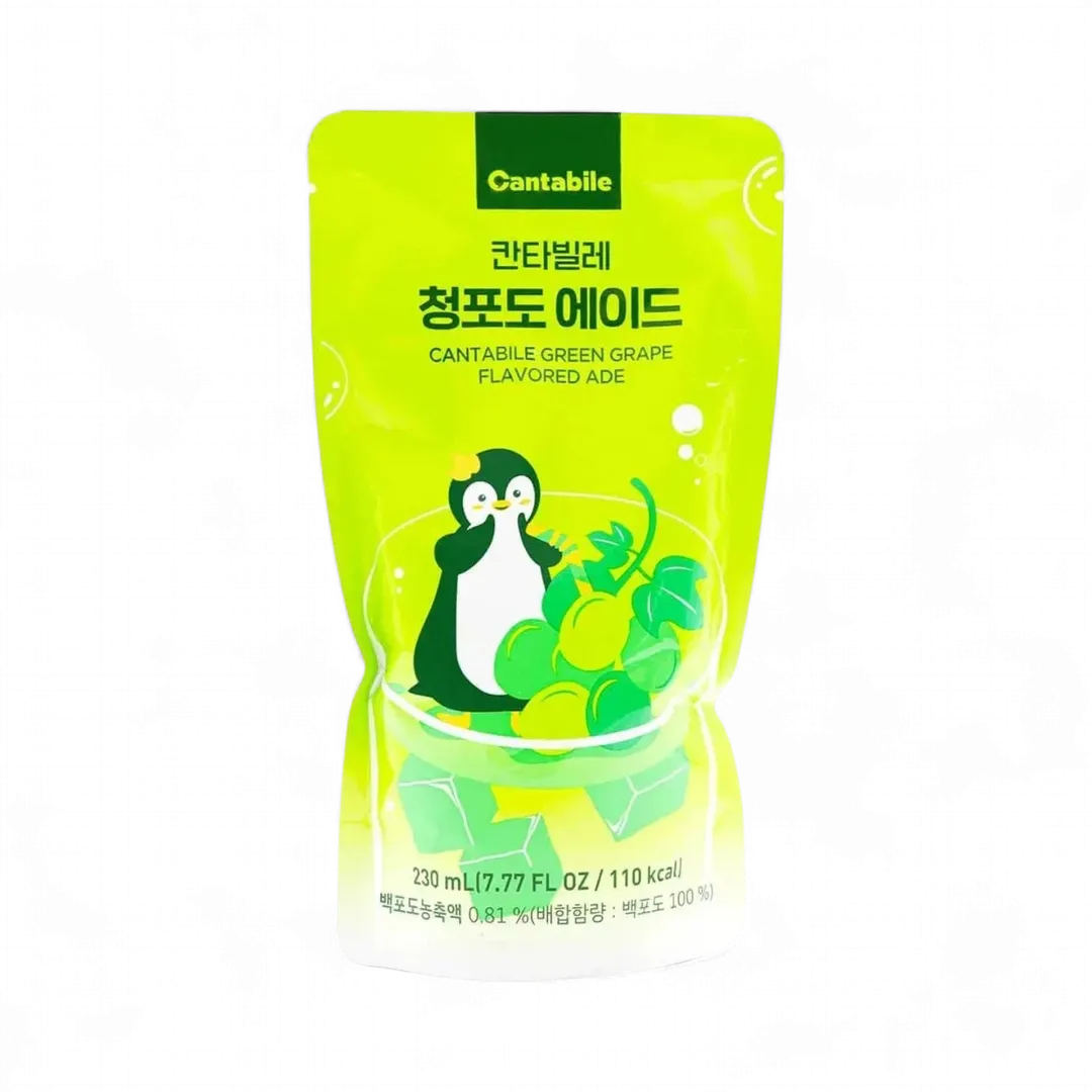 Cantabile Green Grape Iced Tea Pouch Drink 230ml (Korea)