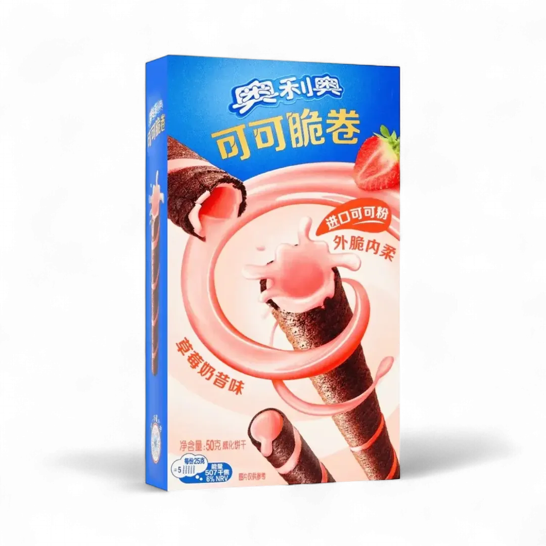Oreo Wafer Rolls Strawberry Milkshake (China)