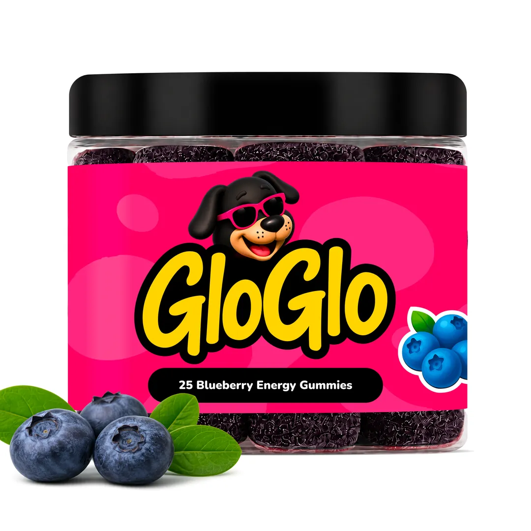 GloGlo Pure Dextrose Energy Chews | Glucose Gummies for Running, Cycling, Endurance & Diabetics | Raspberry / Blueberry / Passion fruit Flavor | Vegan | Gluten and Caffeine Free | 25-Gummy Jars  variant