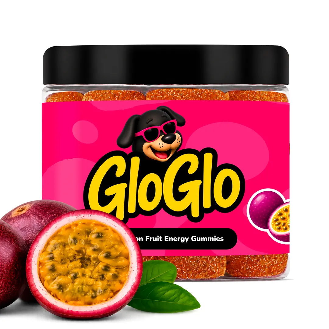 GloGlo Pure Dextrose Energy Chews | Glucose Gummies for Running, Cycling, Endurance & Diabetics | Raspberry / Blueberry / Passion fruit Flavor | Vegan | Gluten and Caffeine Free | 25-Gummy Jars  variant