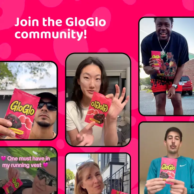 GloGlo Pure Dextrose Energy Chews | Glucose Gummies for Running, Cycling, Endurance & Diabetics | Raspberry / Blueberry / Passion fruit Flavor | Vegan | Gluten and Caffeine Free | 60-Gummy Bags
