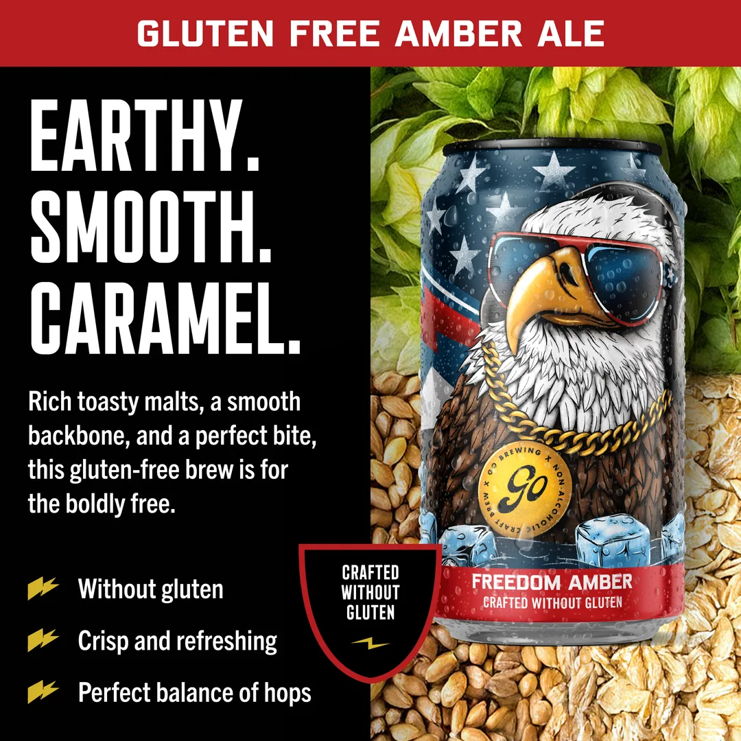 Go Brewing Freedom Amber No Gluten - 6 Pack - NA Beer