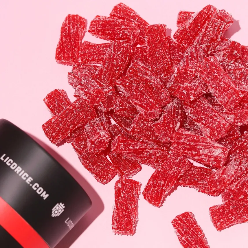 Strawberry Sour Licorice Twists - (8oz Tube)